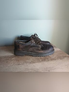 Skechers Mens Y2K Chunky Leather Oxford Sneakers 10 Brown Grunge Goth Emo